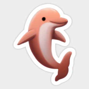 Cute Dolphin Drawing Sticker